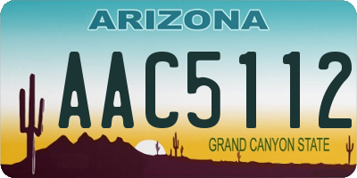 AZ license plate AAC5112