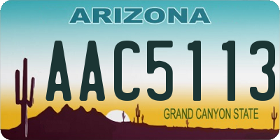 AZ license plate AAC5113