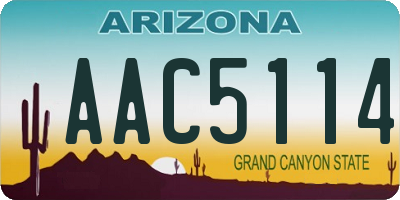 AZ license plate AAC5114