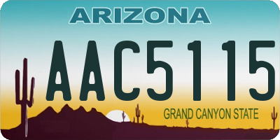 AZ license plate AAC5115