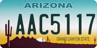 AZ license plate AAC5117