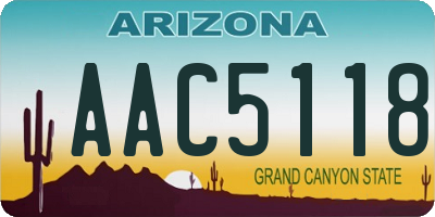 AZ license plate AAC5118