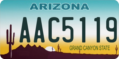 AZ license plate AAC5119