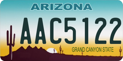 AZ license plate AAC5122