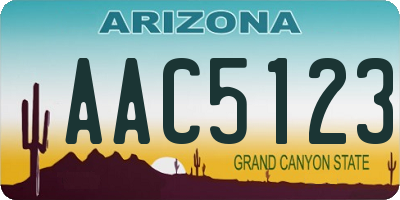 AZ license plate AAC5123