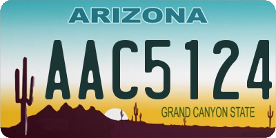 AZ license plate AAC5124