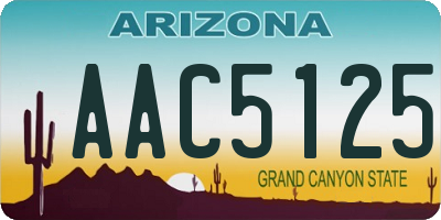 AZ license plate AAC5125