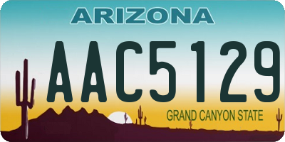 AZ license plate AAC5129