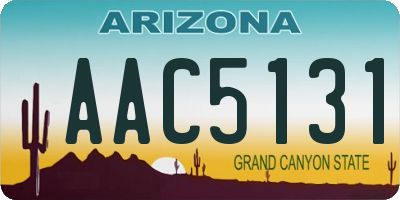 AZ license plate AAC5131