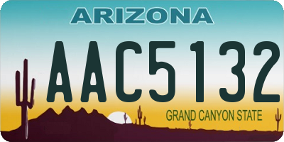 AZ license plate AAC5132