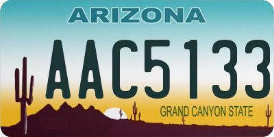 AZ license plate AAC5133