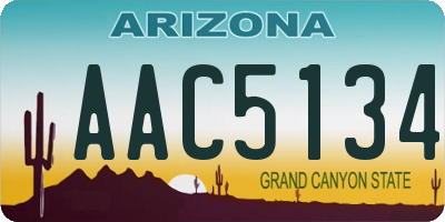 AZ license plate AAC5134