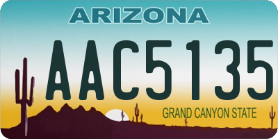 AZ license plate AAC5135