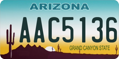 AZ license plate AAC5136