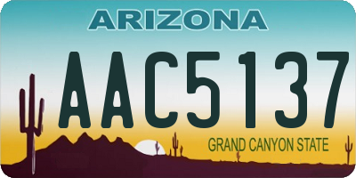 AZ license plate AAC5137