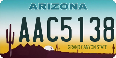 AZ license plate AAC5138