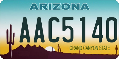 AZ license plate AAC5140