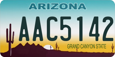 AZ license plate AAC5142