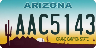 AZ license plate AAC5143