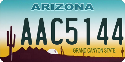 AZ license plate AAC5144