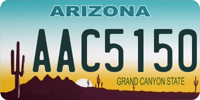 AZ license plate AAC5150