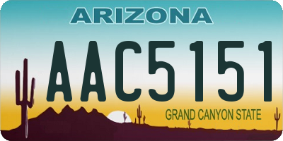 AZ license plate AAC5151