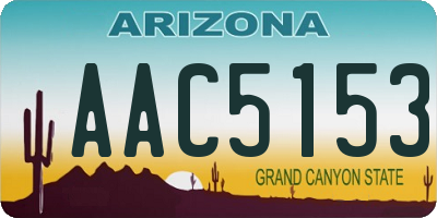 AZ license plate AAC5153