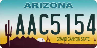 AZ license plate AAC5154