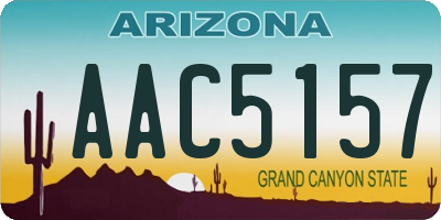 AZ license plate AAC5157