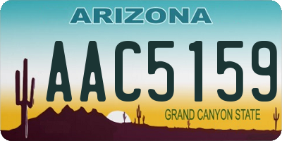 AZ license plate AAC5159