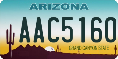 AZ license plate AAC5160