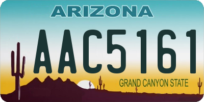 AZ license plate AAC5161