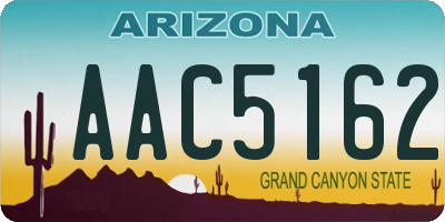 AZ license plate AAC5162