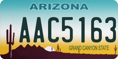 AZ license plate AAC5163