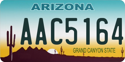 AZ license plate AAC5164