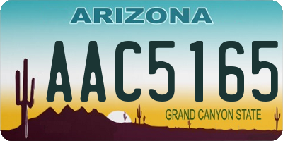 AZ license plate AAC5165