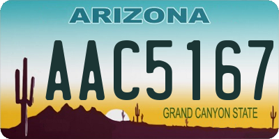 AZ license plate AAC5167