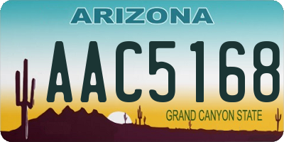 AZ license plate AAC5168