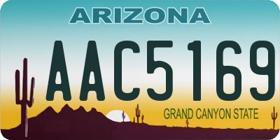 AZ license plate AAC5169