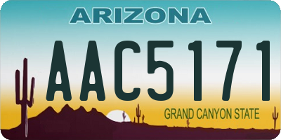 AZ license plate AAC5171