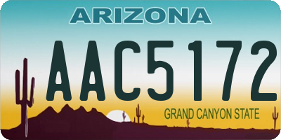 AZ license plate AAC5172