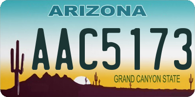 AZ license plate AAC5173