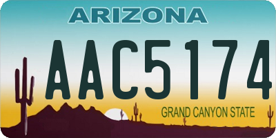 AZ license plate AAC5174