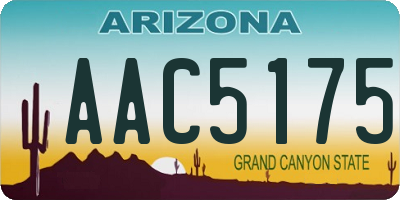 AZ license plate AAC5175