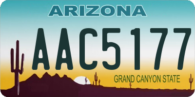 AZ license plate AAC5177