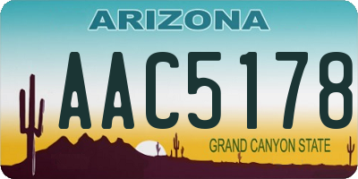 AZ license plate AAC5178