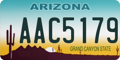 AZ license plate AAC5179