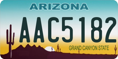 AZ license plate AAC5182