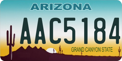 AZ license plate AAC5184