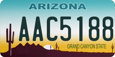 AZ license plate AAC5188